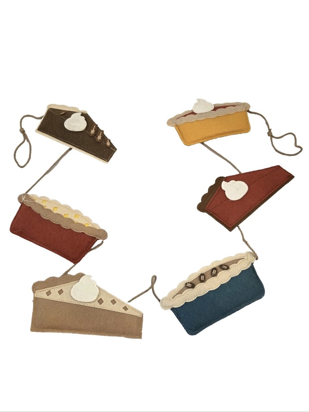 Thanksgiving Felt Pie Garland 74" Fall Autumn Harvest Mantel Holiday Decor